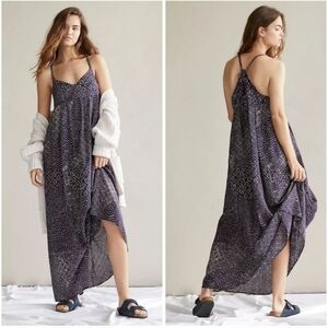 NWT Anthropologie Shawna Maxi Dress Blue White XL